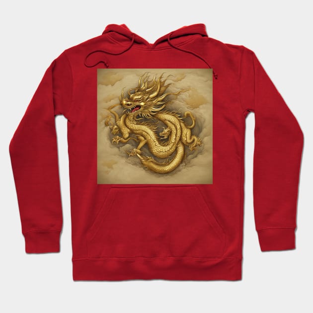 gold dragon Hoodie by poupoune
